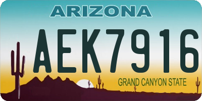 AZ license plate AEK7916
