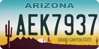 AZ license plate AEK7937