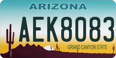 AZ license plate AEK8083