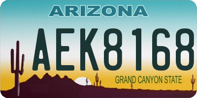 AZ license plate AEK8168