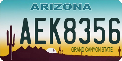 AZ license plate AEK8356