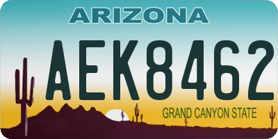 AZ license plate AEK8462