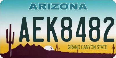 AZ license plate AEK8482