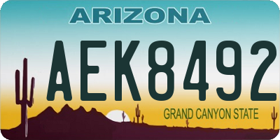 AZ license plate AEK8492