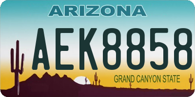 AZ license plate AEK8858