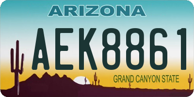 AZ license plate AEK8861