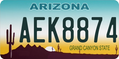 AZ license plate AEK8874