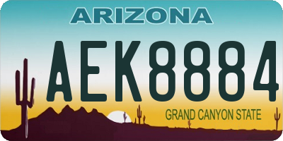 AZ license plate AEK8884