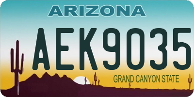 AZ license plate AEK9035