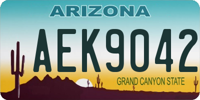 AZ license plate AEK9042