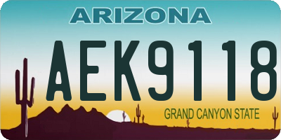 AZ license plate AEK9118