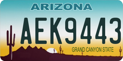 AZ license plate AEK9443