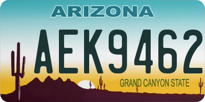 AZ license plate AEK9462