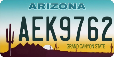AZ license plate AEK9762