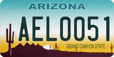 AZ license plate AEL0051