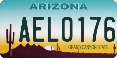 AZ license plate AEL0176