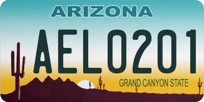 AZ license plate AEL0201