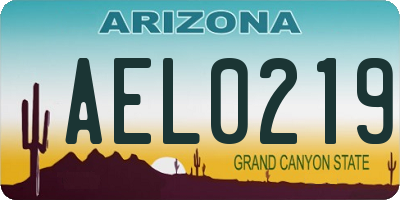 AZ license plate AEL0219