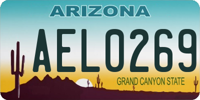 AZ license plate AEL0269