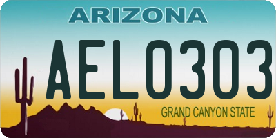 AZ license plate AEL0303