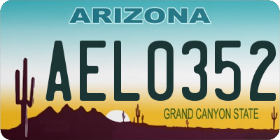 AZ license plate AEL0352