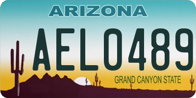 AZ license plate AEL0489