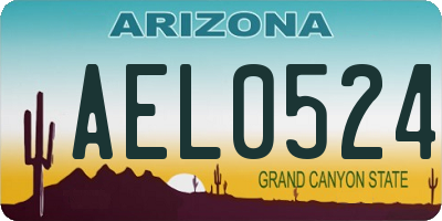 AZ license plate AEL0524