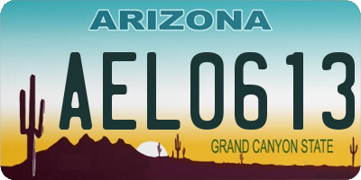AZ license plate AEL0613