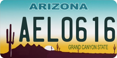 AZ license plate AEL0616