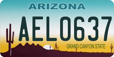 AZ license plate AEL0637