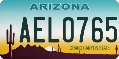 AZ license plate AEL0765
