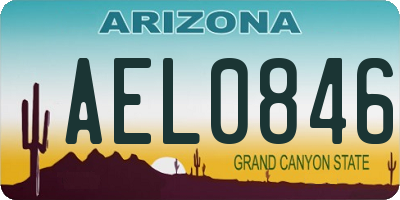 AZ license plate AEL0846