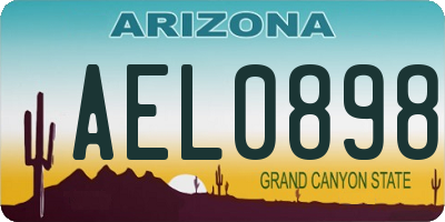 AZ license plate AEL0898