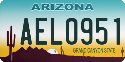 AZ license plate AEL0951