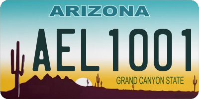 AZ license plate AEL1001