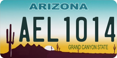 AZ license plate AEL1014