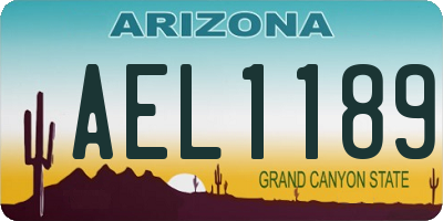 AZ license plate AEL1189