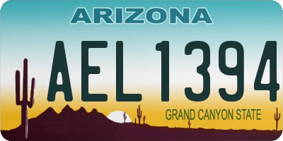 AZ license plate AEL1394