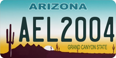 AZ license plate AEL2004