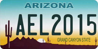 AZ license plate AEL2015