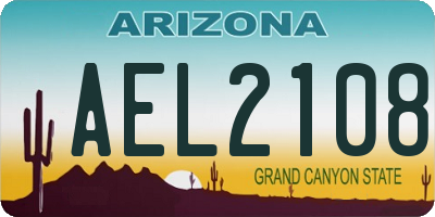 AZ license plate AEL2108