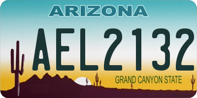 AZ license plate AEL2132