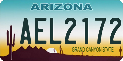 AZ license plate AEL2172