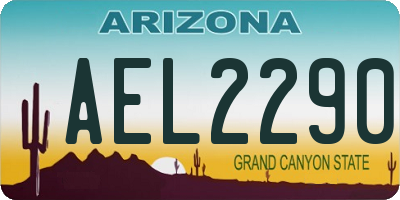 AZ license plate AEL2290