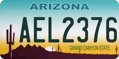 AZ license plate AEL2376