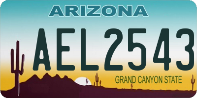 AZ license plate AEL2543