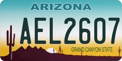 AZ license plate AEL2607