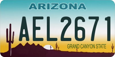 AZ license plate AEL2671