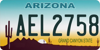 AZ license plate AEL2758