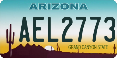 AZ license plate AEL2773